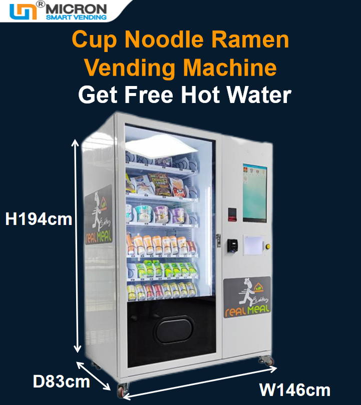 Quality Touch Screen Hot Water Milk Tea Cup Noodle Vending Machine 540 Capacity for sale