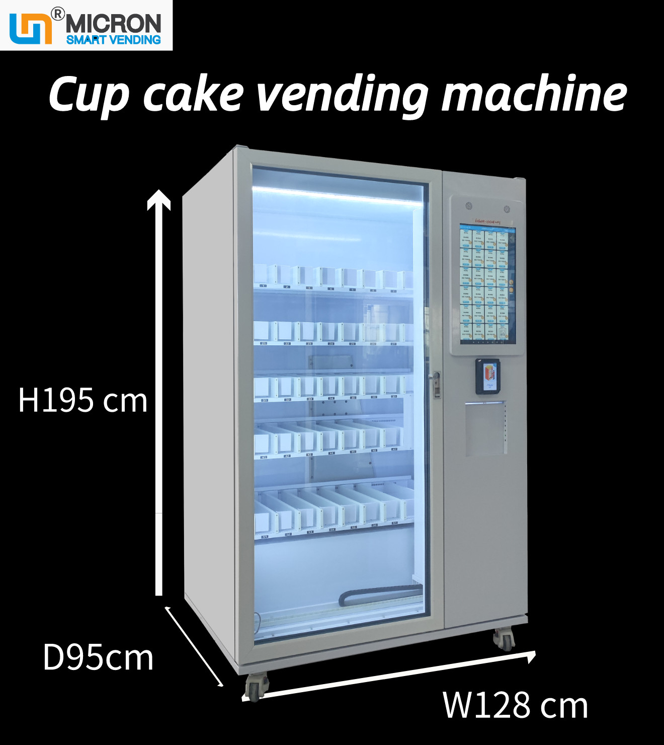 Quality Birthday Cake Cupcake Snack Food Vending Machine With 22 Inch Touch Screen for sale