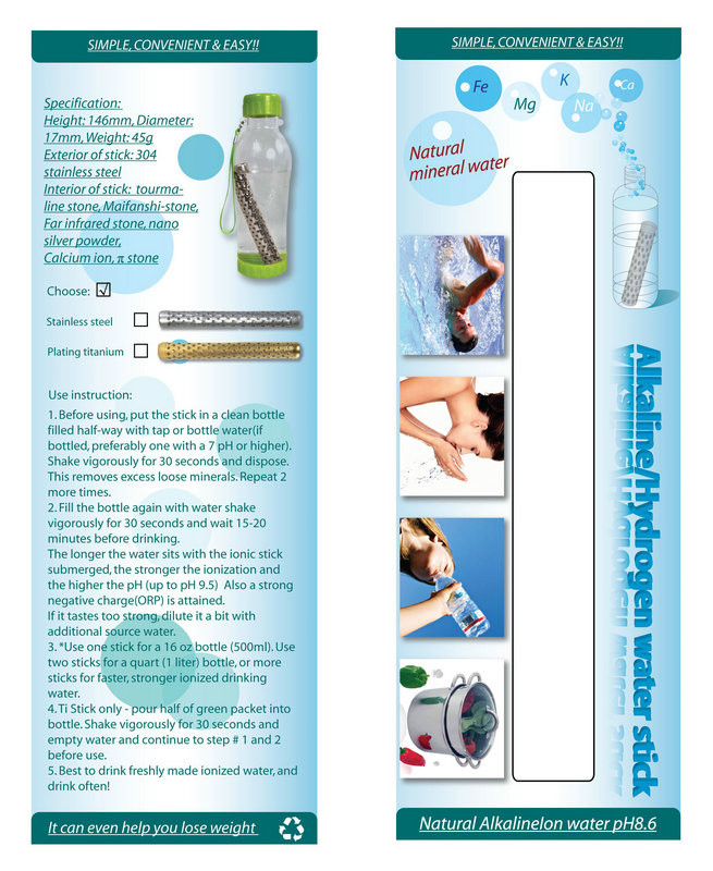 Quality Portable Nano health energy antioxidant alkaline water ionizer stick / negative ion sticks for sale