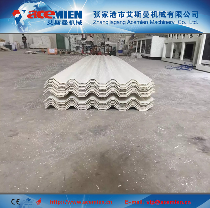 Quality PVC Double Layer Hollow Roofing Tile Making Machine  for Warehouse and Building for sale