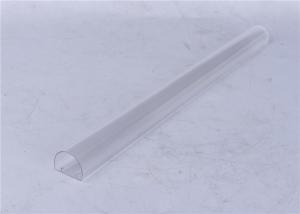 Quality Clear / Milky Plastic Extrusion Profiles , LED Lamp Extruded Plastic Parts for sale