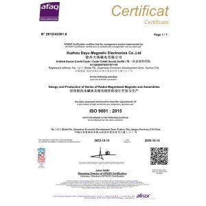 Chongqing Great Well Magnet Co.,ltd. Certifications