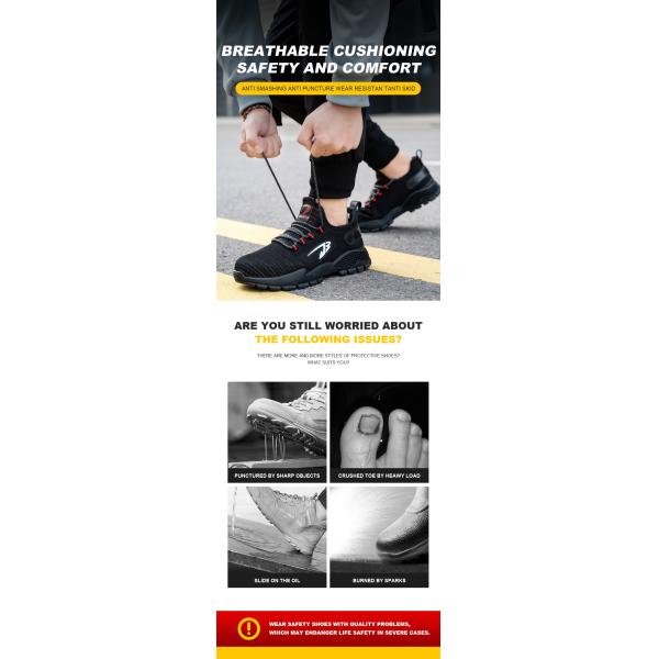 Flying Weaving Light Comfortable Steel Toe Shoes Breathable