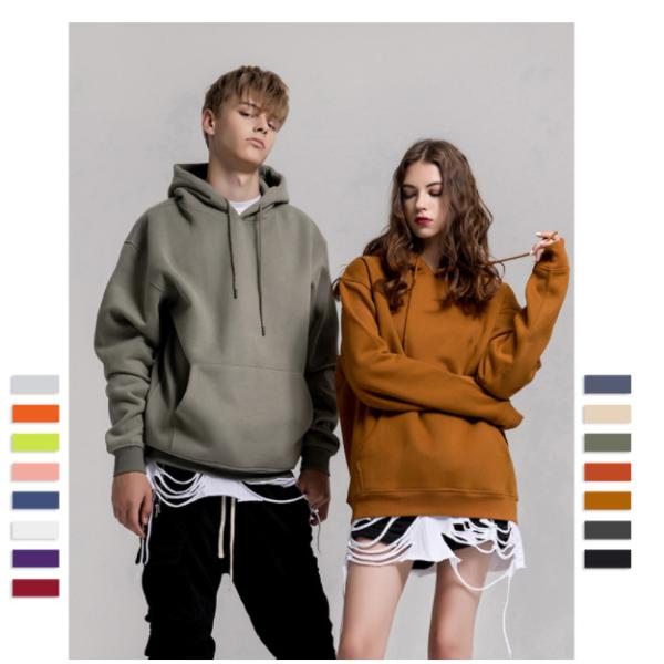 Blank Logo Plain Cotton Hoodies Unisex Plain Hoodies Breathable Lined