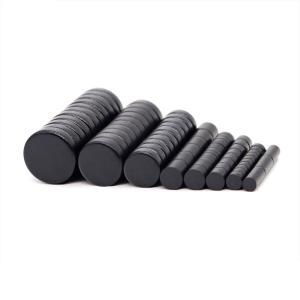 Customized Round Neodymium Magnets Temp Resistant Black Coating