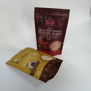 China 120 Microns Stand Up Matte Protein Powder Mylar Zip Pouches on sale