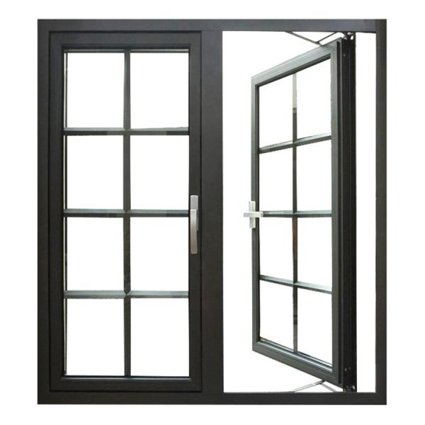 Double Glazed Modern Aluminum Casement Windows Customized Size