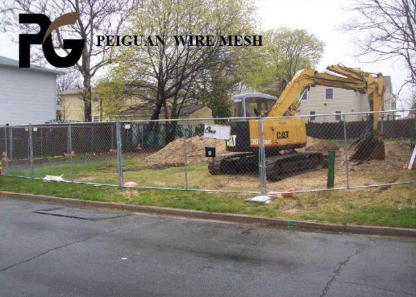 High Security Construction Site Fencing , Grey Powder Coated Chain Link Fence