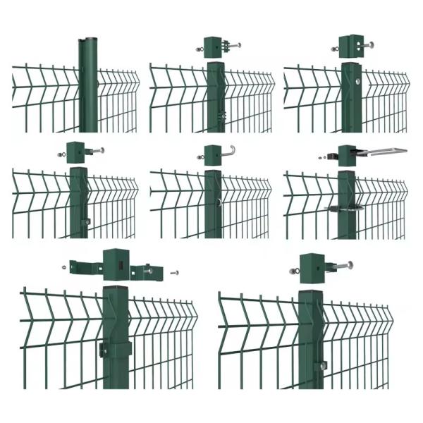 Blue Backyard Metal Fence 6ft Curved 3D Double Wire Mesh Fence