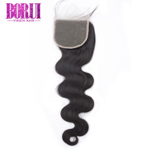 All Color Human Hair Lace Closure 4x4 With Baby Hair Natural Color Transparent