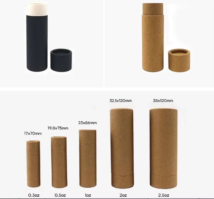 Factory direct, biodegradable recycled paper deodorant can packaging containers