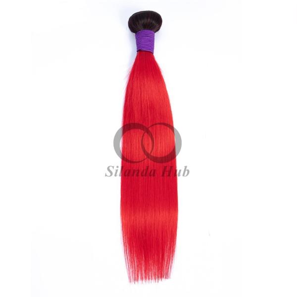#T1B/Red Straight Remy Human Hair Bundles Sew In Weave Bundles Brazilian Bundle Deals