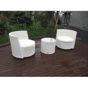 Quality Waterproof White Resin Wicker Chair Set For Home / Restaurant for sale