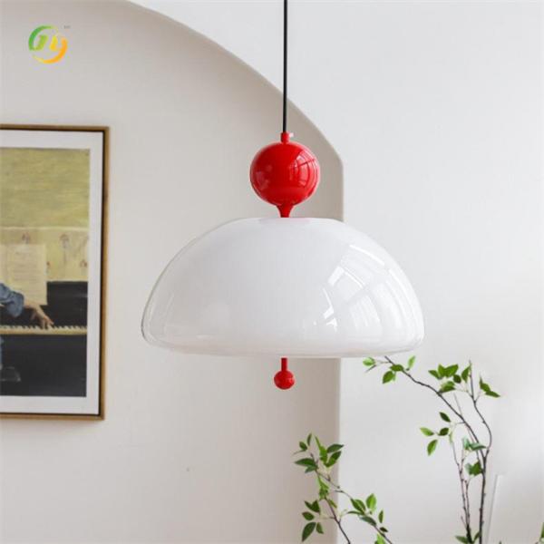 White Single Head Glass Pendant Light for Modern Classic Interior Design