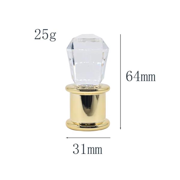 Gold Crystal Perfume Cap Cosmetic Bottle Caps For Perfume Bottle Packaging