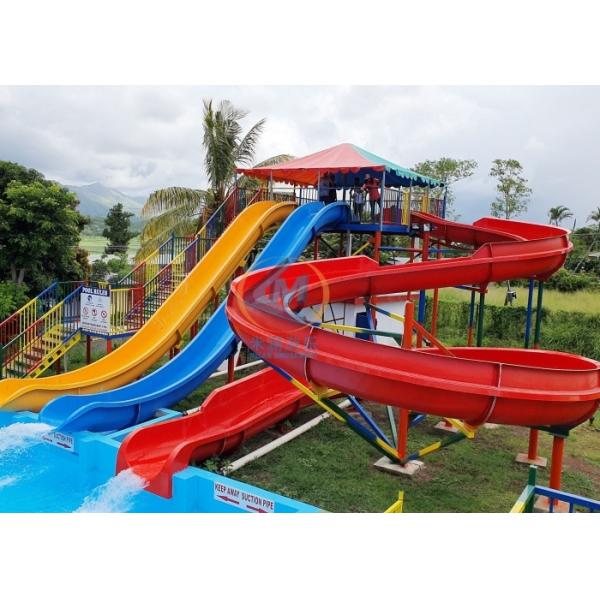 FRP Spiral Water Pool Slide Durable Spiral Body Water Slide For Adults