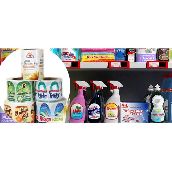Glossy Cleaning Bottle Labels 50 X 50mm Square Printable Removable Sticker Paper