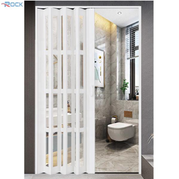 Modern Top Track PVC Sliding Door Shower Glass PVC Accordion Door Heat Insulation