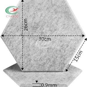Polyester Felt Hexagon Ceiling Panels , Restaurant Hexagonal Acoustic Wall Tiles