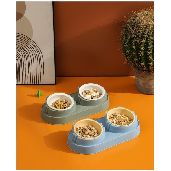 Customizable Ceramic Pet Food Bowl with Stainless Steel Material