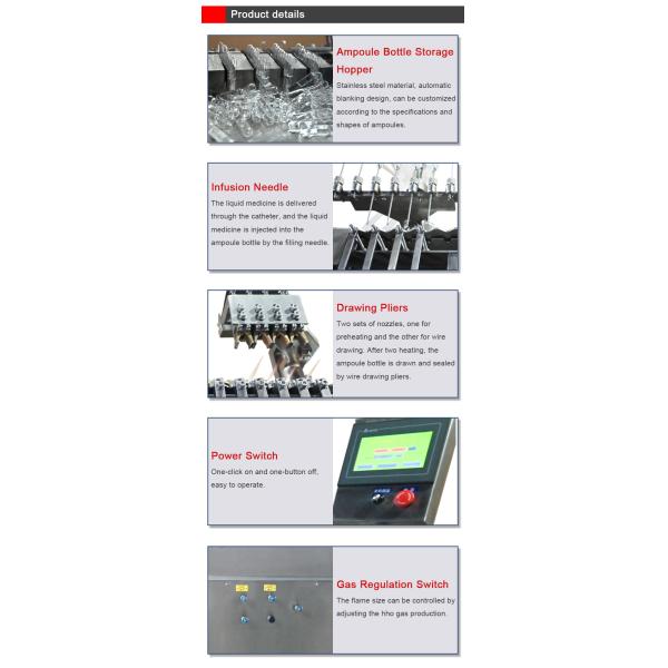 7200BPH Oxyhydrogen Ampoule Filling And Sealing Machine For Crushable Glass