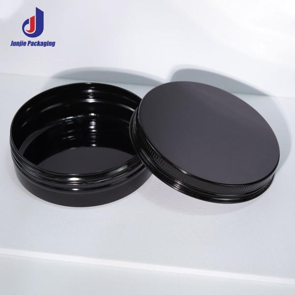 100ml 100g Round Flat Shape Black Color Professional Aluminum Container for Cosmetic Packaging