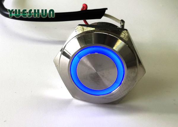 Stainless Steel Push Button Switch LED Illuminated , 1NO LED Metal Push Button