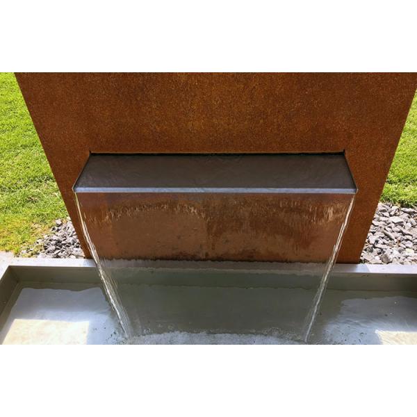 1500x1000x600mm Rustic Corten Steel Water Fountain With Laser Cut Screen Panel