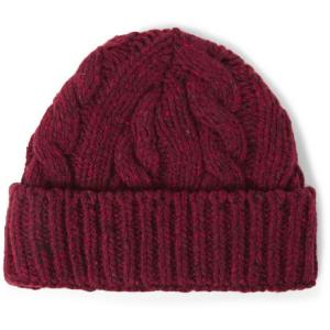 Quality Cable Burgundy Knitted Beanie Hat Made In China Winter Hat for sale
