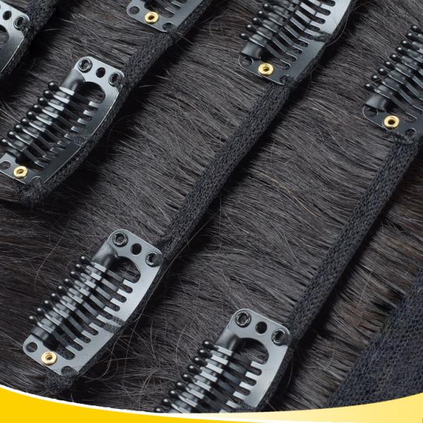 Grey Peruvian Clip In Hair Extensions Deep Wave 8" - 28" Comfortable To Wear