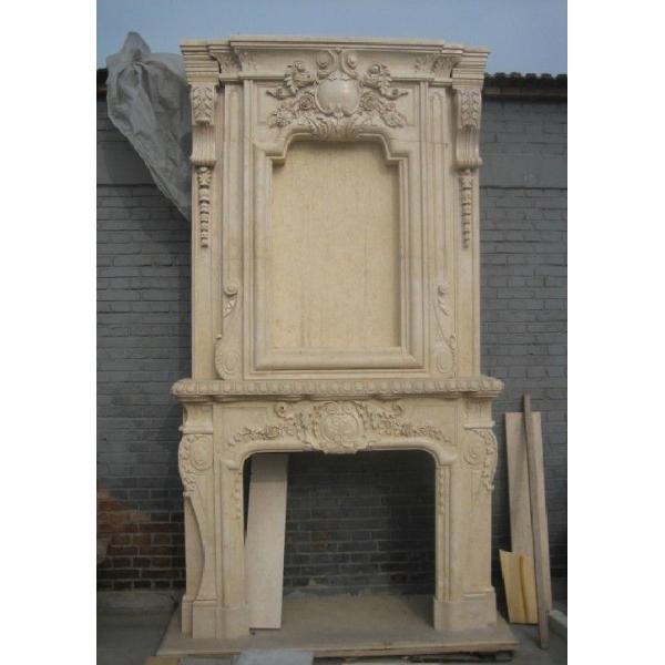 Large marble fireplace mantel