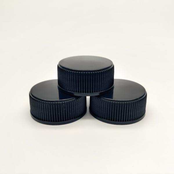 Black Leakproof 24/400 Plastic Screw On Bottle Caps With Smooth Top