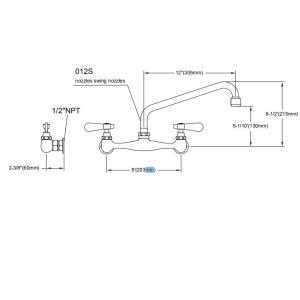Quality 12 Inch 305mm Length NSF Wall Mount Kitchen Faucet for sale