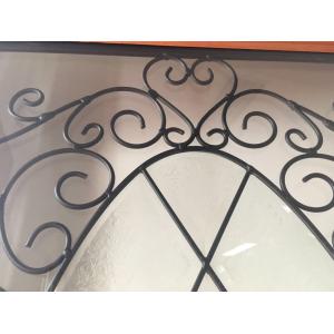 Wooden Art Glass Panels Acid Etched Triple Layers Finished Surface