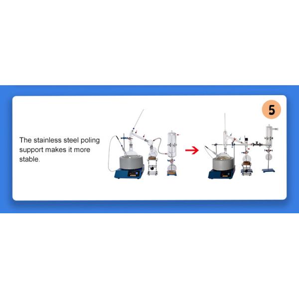 5000ml Short Path Distillation Equipment Stainless Steel 304