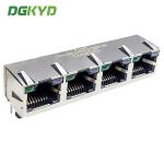 RJ45 Direct 1X4 With Light Strip Shielding 8P8C Network Interface RJ45 Connector