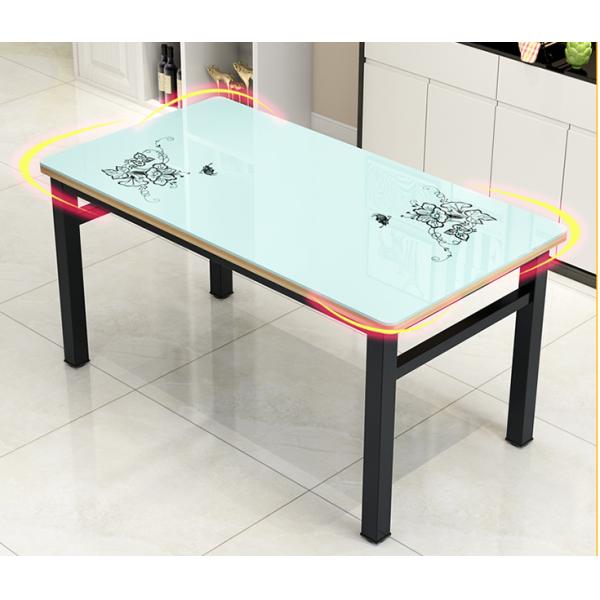 High Temperature Resistant Glass Dining Table Set For Banquet / Dinner Party