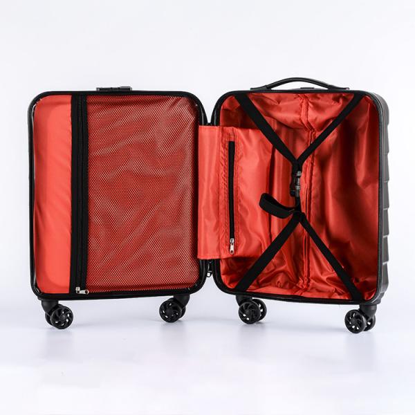190D Polyester Black ODM ABS Hard 4 Wheel Suitcase