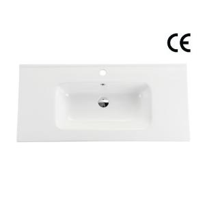 Flat Vessel Ceramic Vanity Sink 760MM Modern Bathroom Single Hole