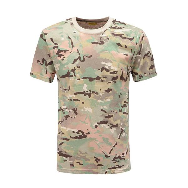 China Xinxin Manufacturer Camouflage Round Neck Pure Cotton Short Sleeves Tactical Training T-shirt