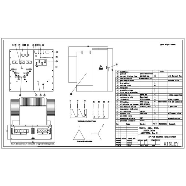 750Kva Electrical Three Phase Pad Mounted Power Transformer Substation 13200V To 480V