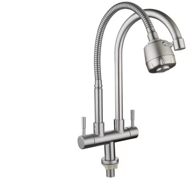 Elegant Appearance Stainless Steel Kitchen Faucet With Ceramic Valve Core For Sophisticated Kitchen