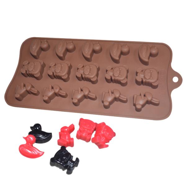 Animal Shaped Custom Chocolate Molds Brown Silicone Customized