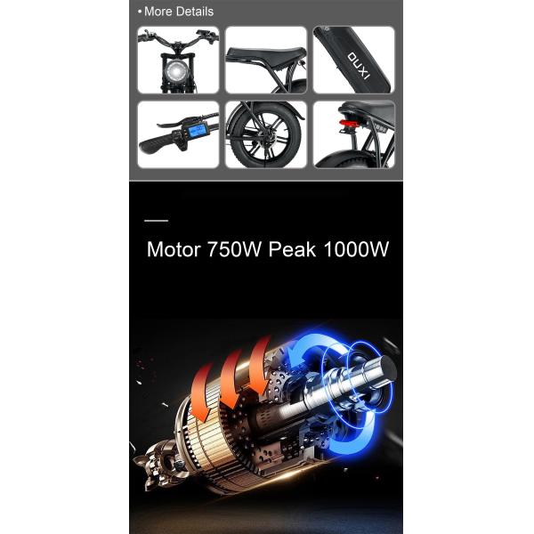 Full Suspension Rear Hub Motor Electric Bike With 48v 1000w Power And REMOVABLE BATTERY