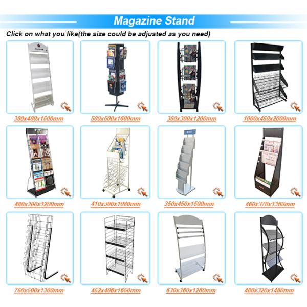 Journal Shelf Library Book Rack Metal Magazine Stand