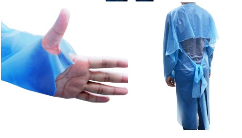 PE / PEVA Disposable Isolation Clothing Personal Safety Apron With Sleeves