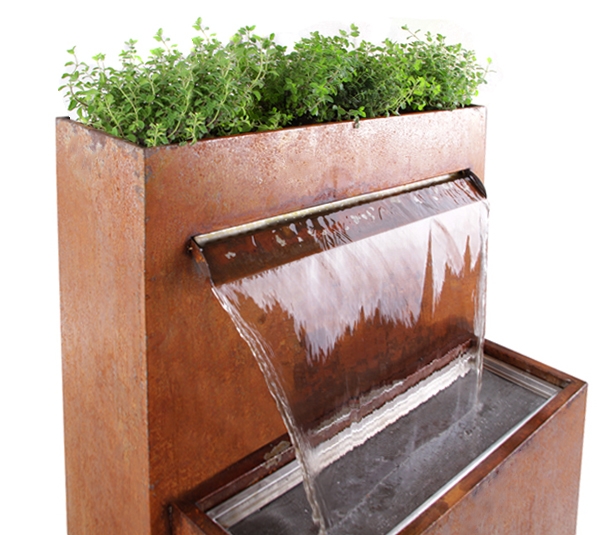Outdoor Water Fountain Garden Ornaments Corten Steel Water Feature