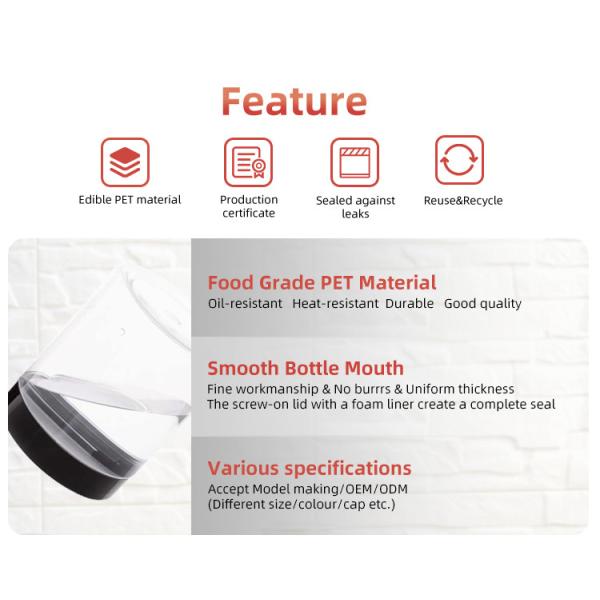 Transparent PET Candy Cookie Jar 450ml 500ml Plastic Candy Jars With Lids