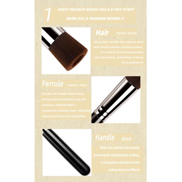 A23 Durable Round Head Liquid Foundation Brush Nylon Wool Soft Without Shedding