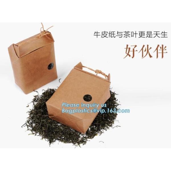 Food Grade Packaging Biodegradable Kraft Paper Rice Paper Bag,1kg 5kg food grade Rice package brown kraft paper packagin